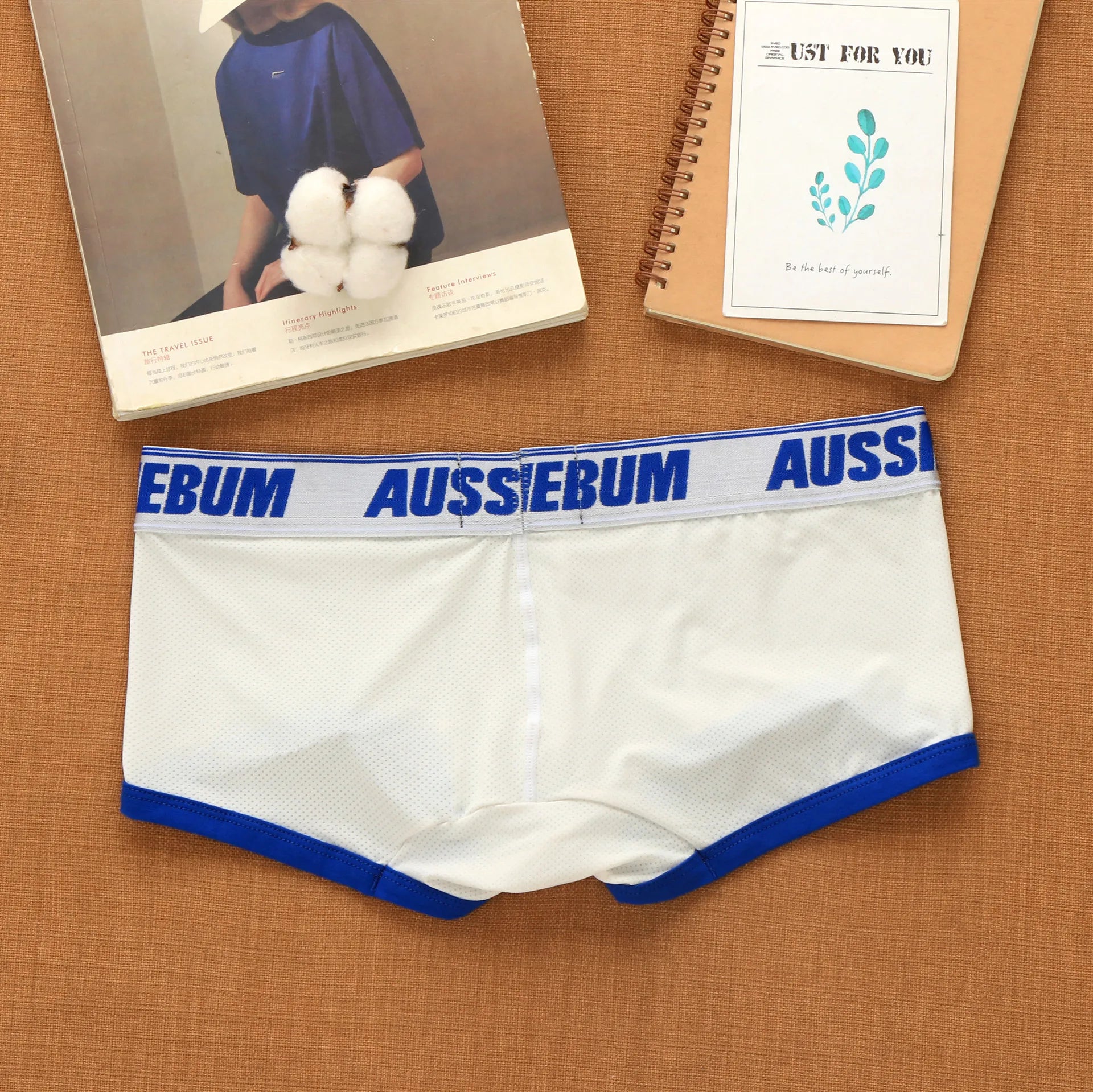Aussiebum men's boxers Mesh underwear low waist fashion jockstrap comfortable breathable elastic letter youth shorts