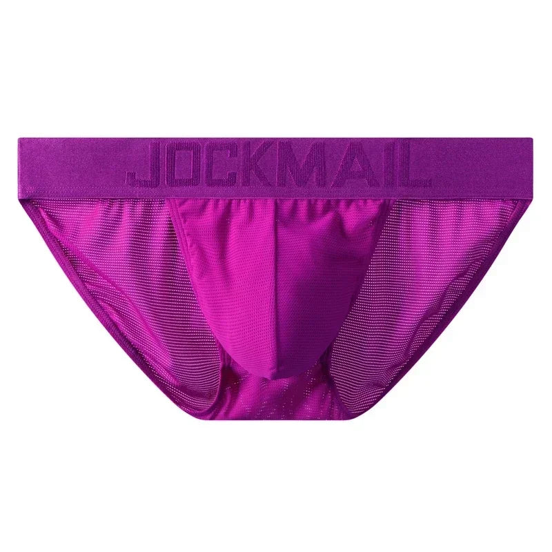 JOCKMAIL Underwear Briefs Underpants Nylon Mesh Quick Dry Men's Briefs Bikini Slip Men's Tanga Briefs Nylon  SPANDEX