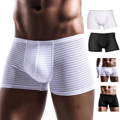 Men Total Support Pouch Boxer Briefs Mesh Comfortable Cooling Moisture Wicking Underwear Breathable Elastic Waistband Underpant