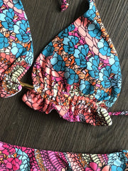 Floral Print String Bikini Set