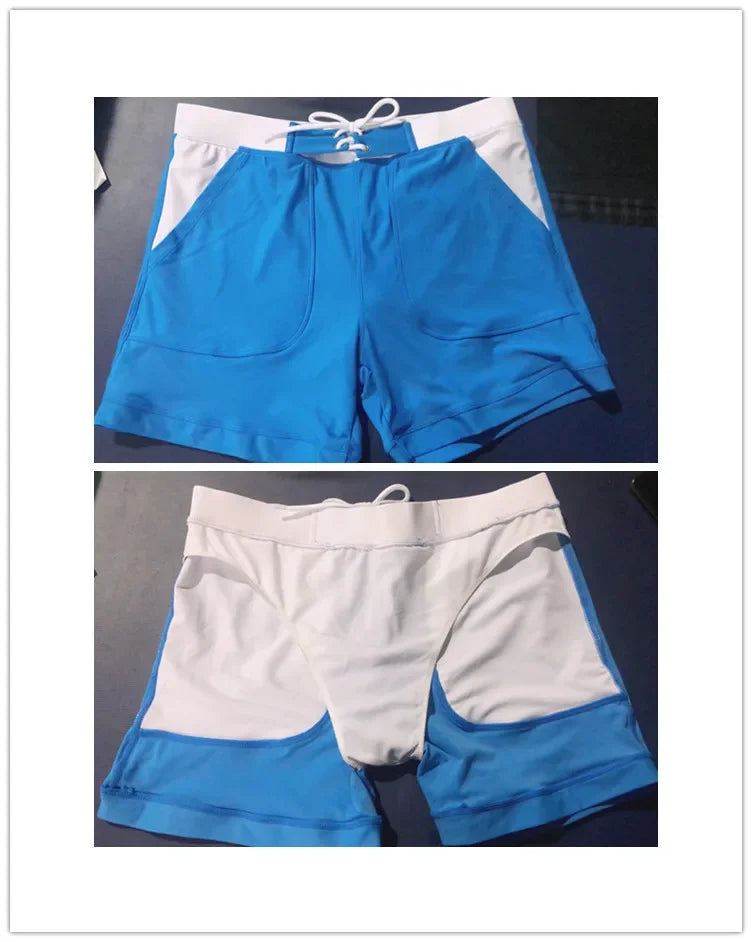 SOLID Men's Surf Board Shorts Boxer Briefs Tethered Swimsuit Beachwear 2025 New
