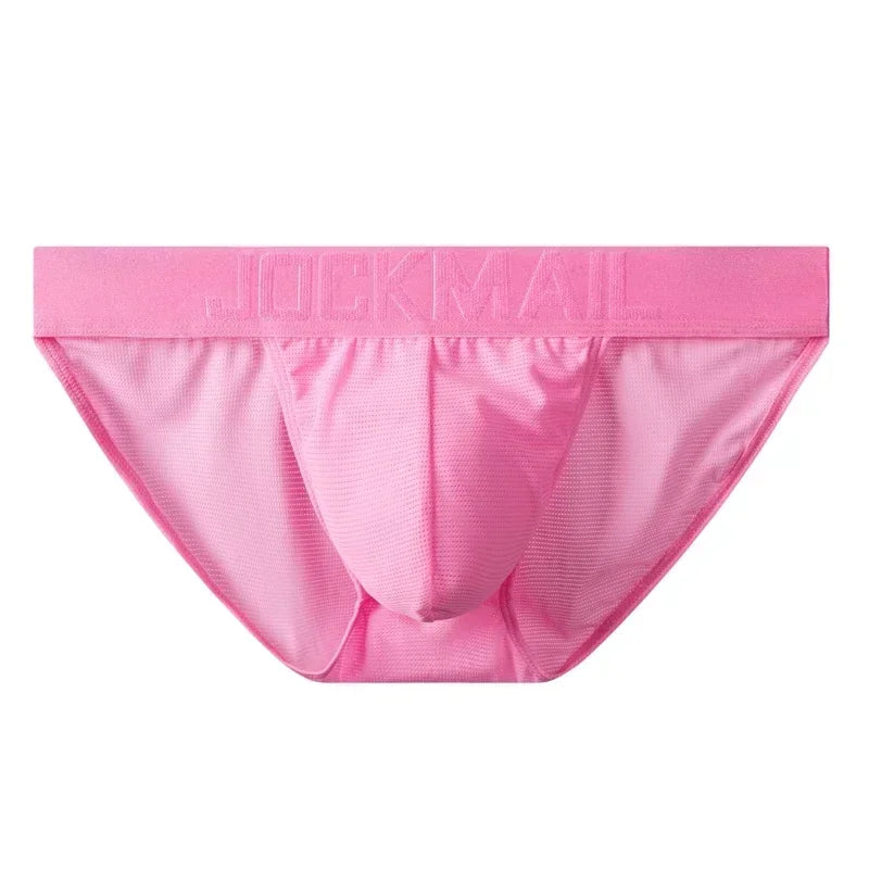 JOCKMAIL Underwear Briefs Underpants Nylon Mesh Quick Dry Men's Briefs Bikini Slip Men's Tanga Briefs Nylon  SPANDEX