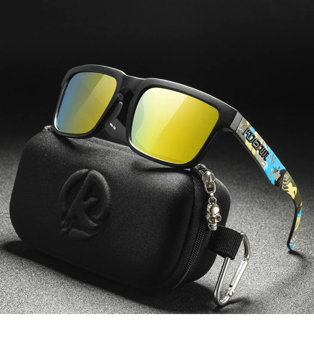 2025 Kdeam Polarized Sunglasses for Men Women Fashion Unisex Brand Trendy Outdoor Eyewear For Couple Mirror red lens