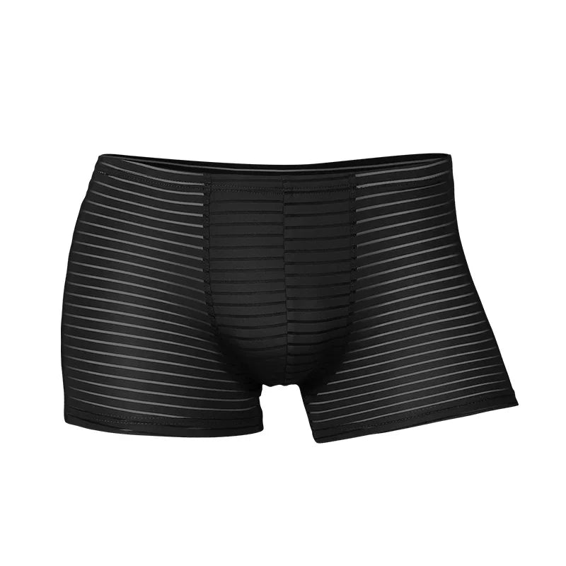 Men Total Support Pouch Boxer Briefs Mesh Comfortable Cooling Moisture Wicking Underwear Breathable Elastic Waistband Underpant