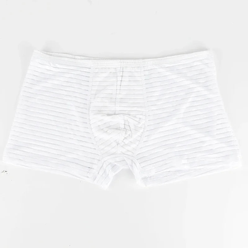 Men Total Support Pouch Boxer Briefs Mesh Comfortable Cooling Moisture Wicking Underwear Breathable Elastic Waistband Underpant