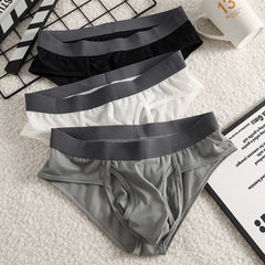 Ice Silk Thin Men Underwear Sexy Man Briefs Cueca Masculina Separate Penis Pouch Breathable Male Panties Quick Drying Underpants