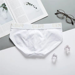 New men's cotton underwear with low waist, breathable and comfortable solid color basic men's briefs