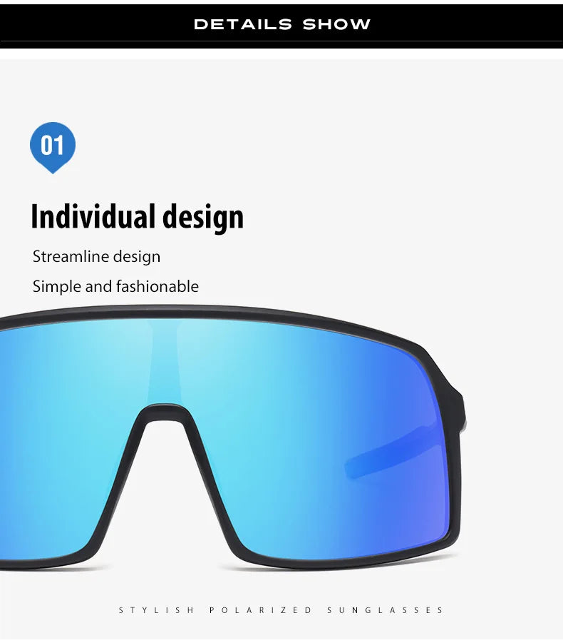 MTB Polarized Large Frame UV400 Polarized Sports Cycling Bike Glasses Men Women TR90 MTB Baseball Running Fishing Sunglasses