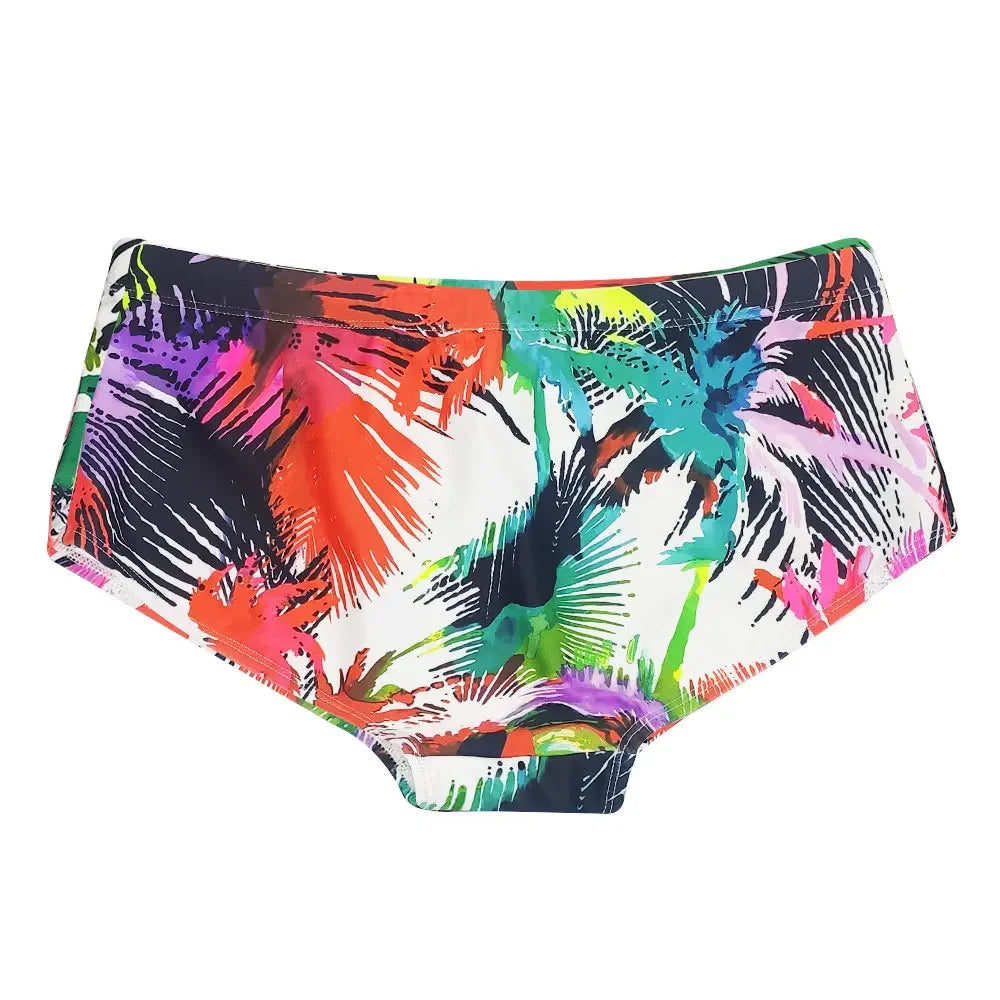 Palm Tree Multicolor Swimming Trunks Briefs  Board Surf Shorts Boxer Swimsuits Waterproof Beach Sports Underwear