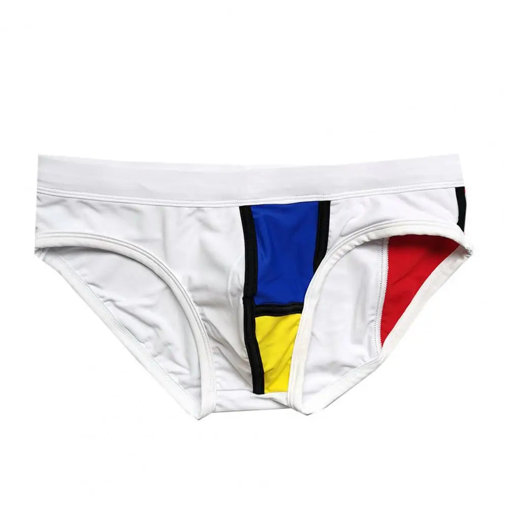 COLORBLOCK Swim Trunks Men Swimming Briefs Quick Dry Men's Swimming Trunks with Elastic Waistband for Surfing Water Sports