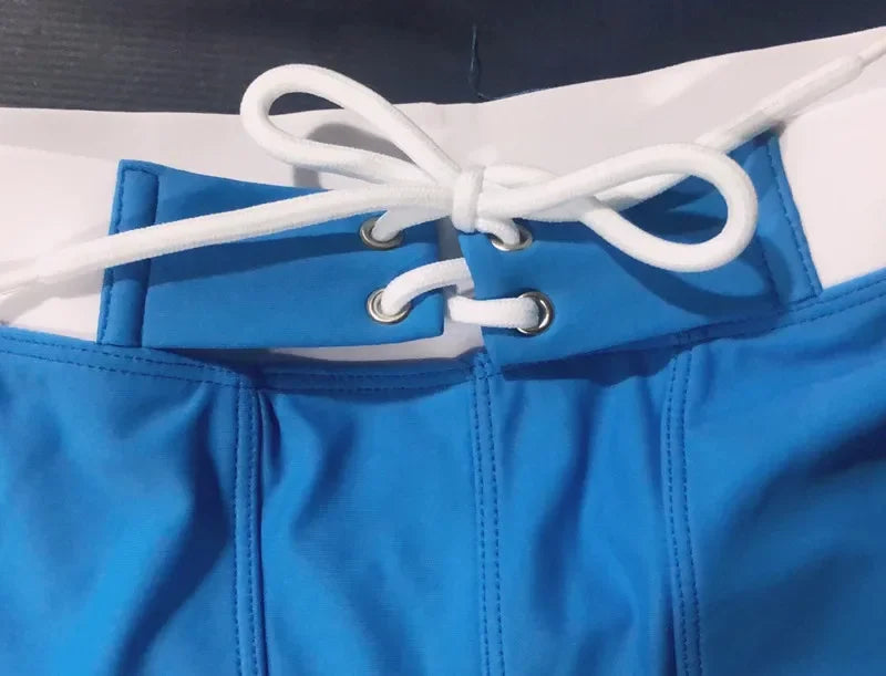 SOLID Men's Surf Board Shorts Boxer Briefs Tethered Swimsuit Beachwear 2025 New