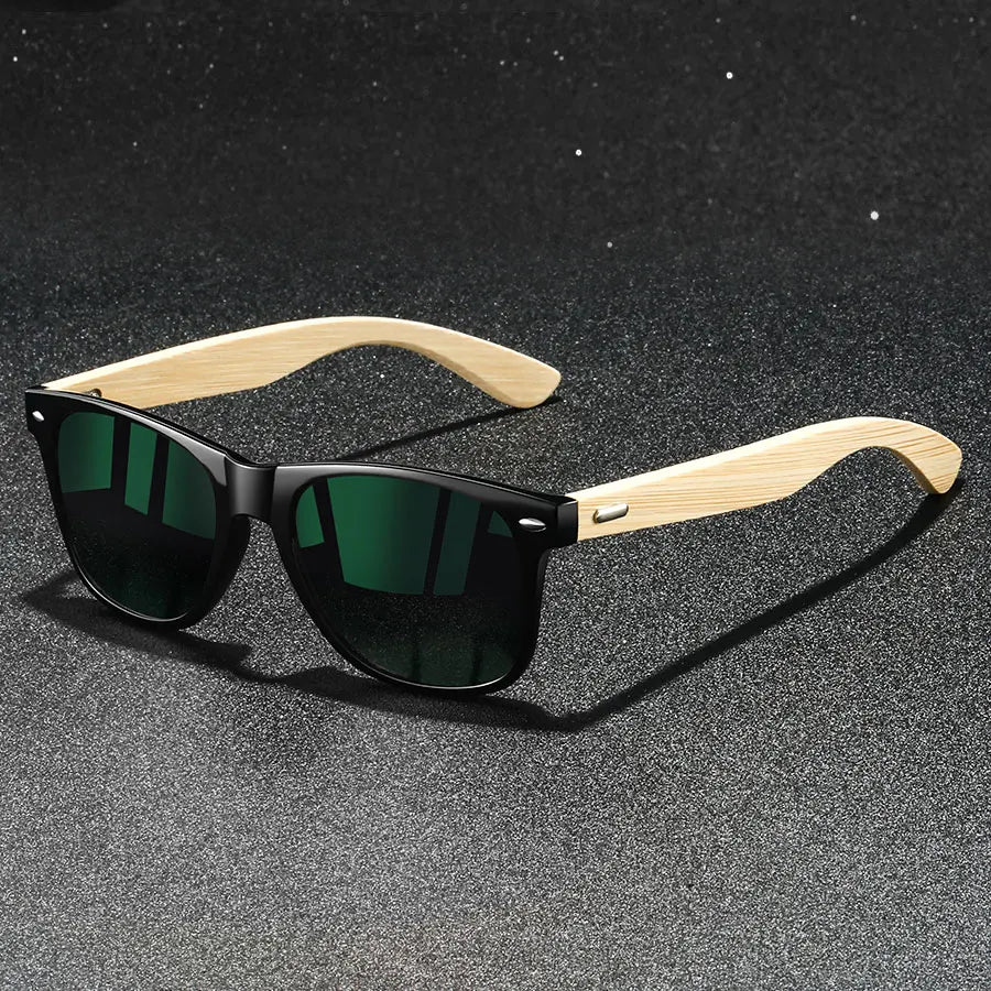 Fashion  Vintage Bamboo Wood Square Sunglasses Men Women Luxury Brand Designer Sun Glasses Wooden Driving Fishing UV400 Eyewear