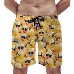 Summer New 3D Printed Cute Animal Yellow Duck Beach Shorts For Men Kid Funny Streetwear Swimming Trunks Fashion Cool Short Pants