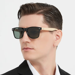 Fashion  Vintage Bamboo Wood Square Sunglasses Men Women Luxury Brand Designer Sun Glasses Wooden Driving Fishing UV400 Eyewear