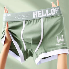 Men's Cotton Boxer Shorts with Letter Belt