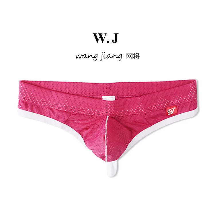 WJ Man Thong Low Waist Nylon Mesh Breathable Men's Thong T Briefs