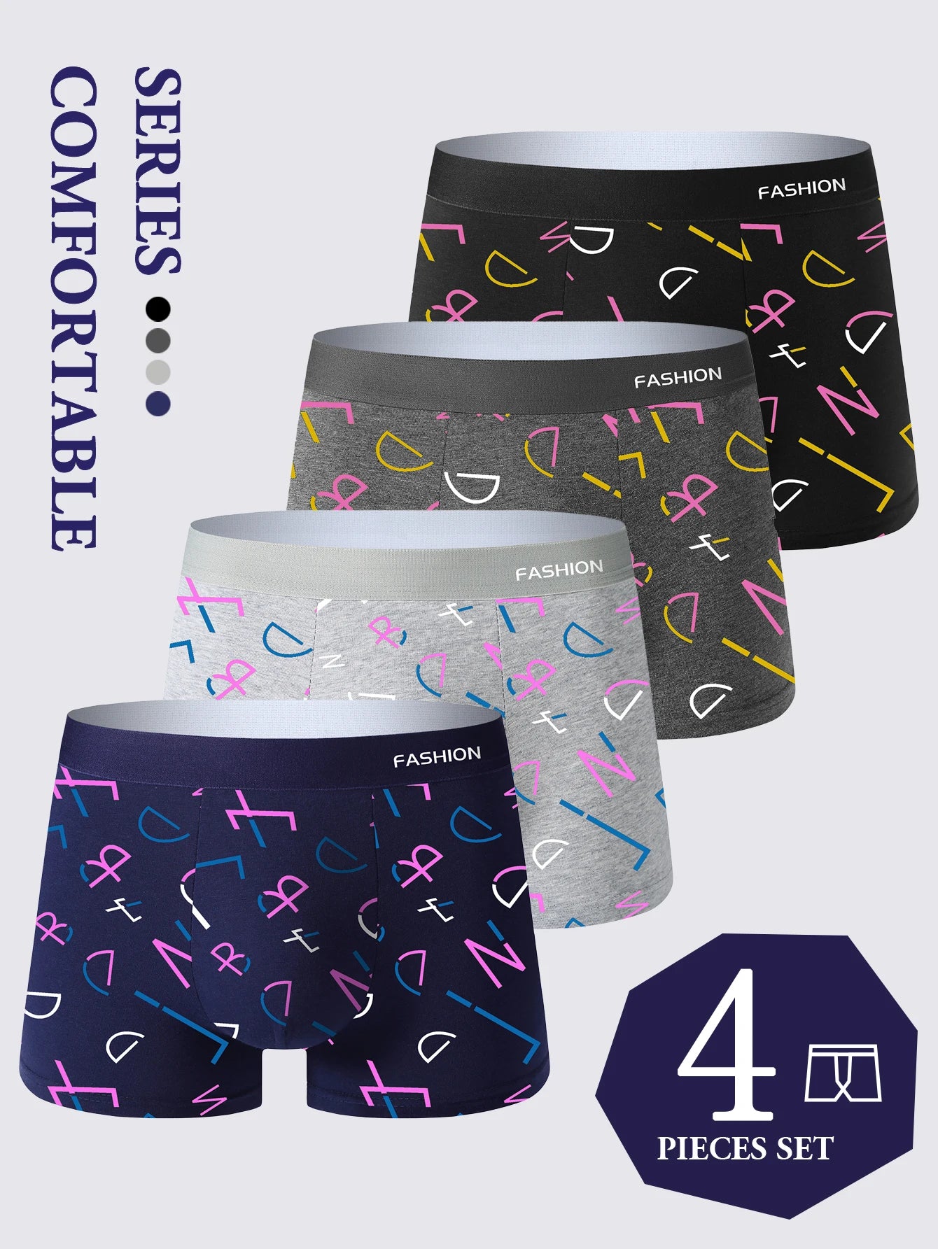4-Piece Loose Breathable Boxers