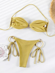 Shiny Push-Up Halter Bikini Set