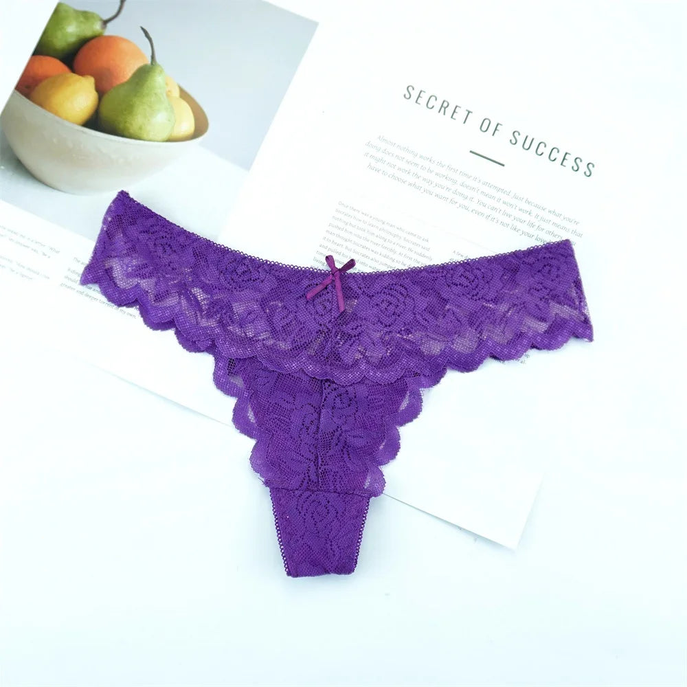 3PC Lace Low-Waist Sexy Thongs