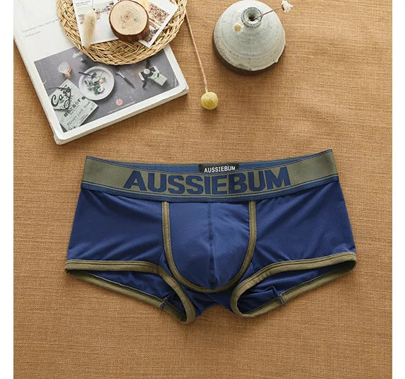 Aussiebum men's boxers Mesh underwear low waist fashion jockstrap comfortable breathable elastic letter youth shorts