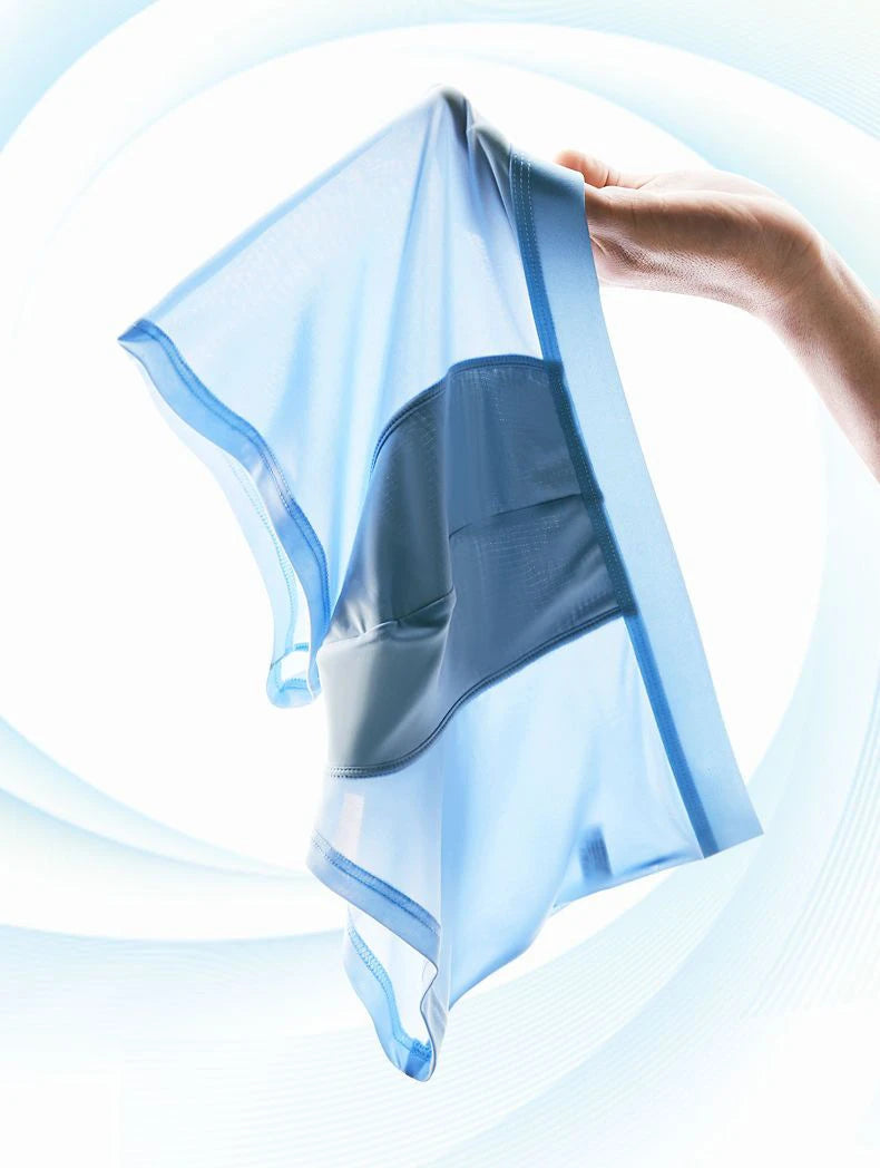 WONTIVE Ice Silk Underwear Ultra Thin Traceless Male Sexy Breathable Boxer shorts Plus Size L-4XL