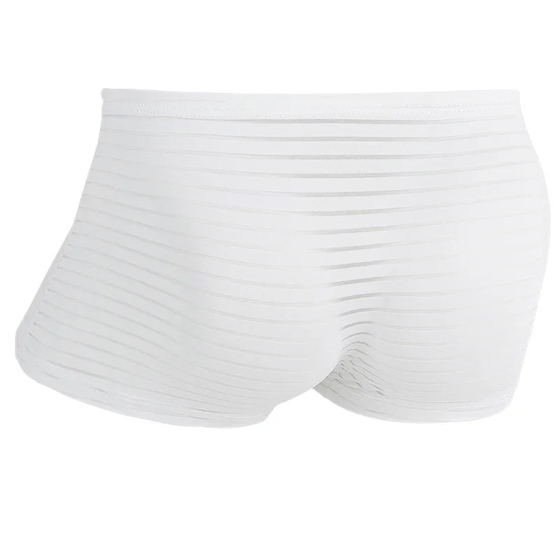 Men Total Support Pouch Boxer Briefs Mesh Comfortable Cooling Moisture Wicking Underwear Breathable Elastic Waistband Underpant