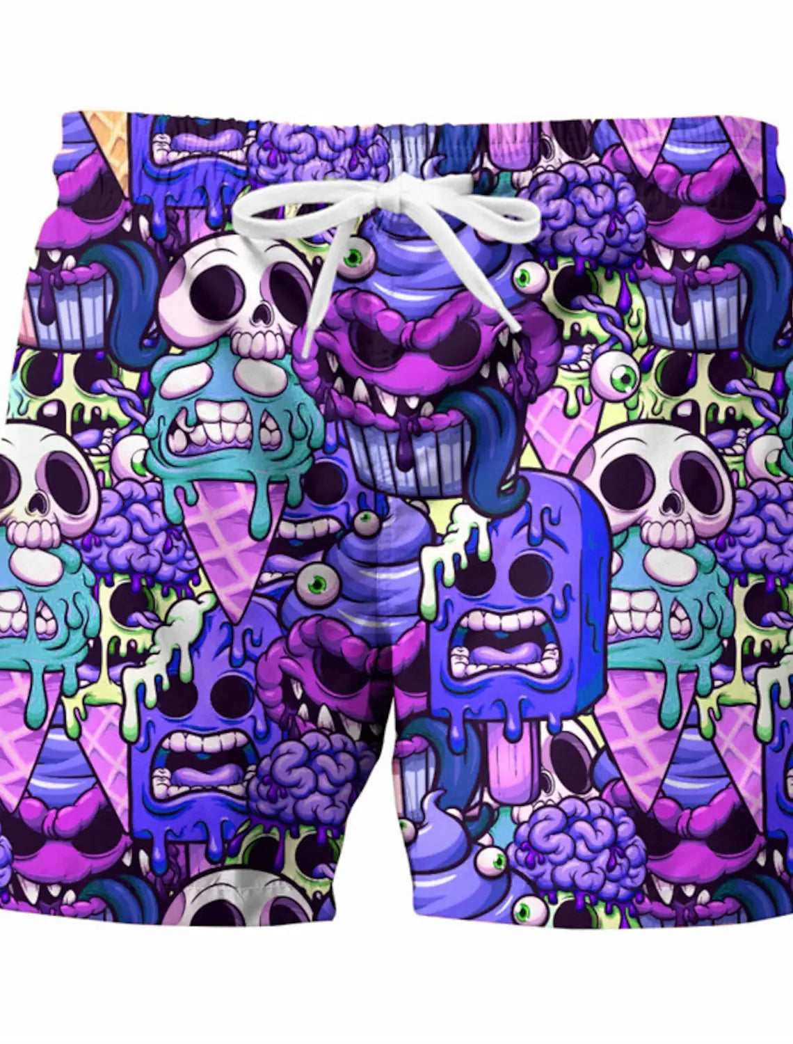 Men's Shorts Swim Trunks Summer Shorts Beach Shorts Elastic Waist Graphic Skull Breathable Quick Dry Short Casual Boho Hawaiian