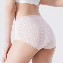 4pcs High Waist Printed Cotton Panties