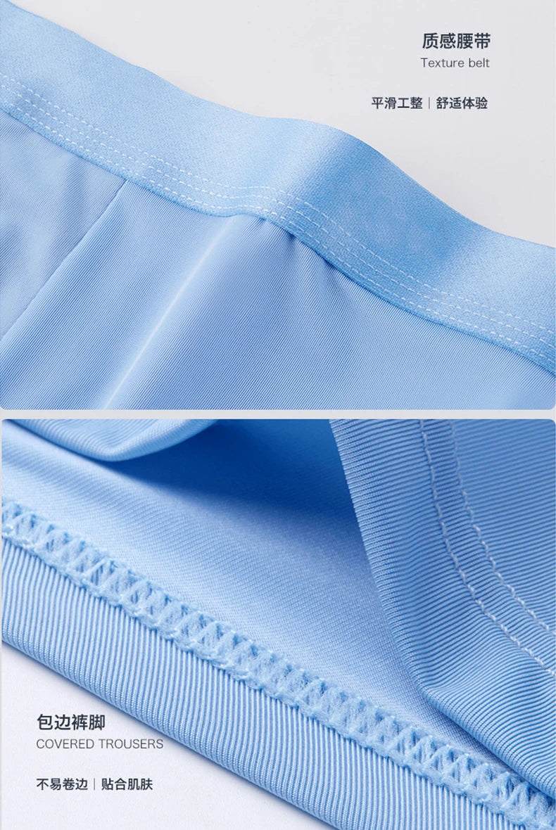 WONTIVE Ice Silk Underwear Ultra Thin Traceless Male Sexy Breathable Boxer shorts Plus Size L-4XL