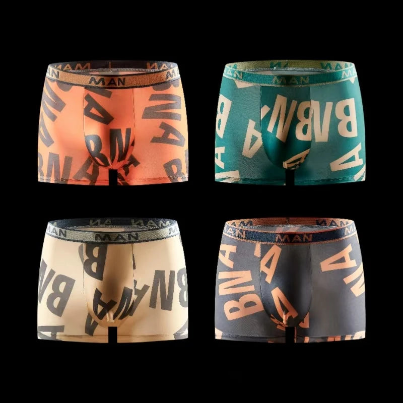 4-Piece Soft Ice Silk Boxers