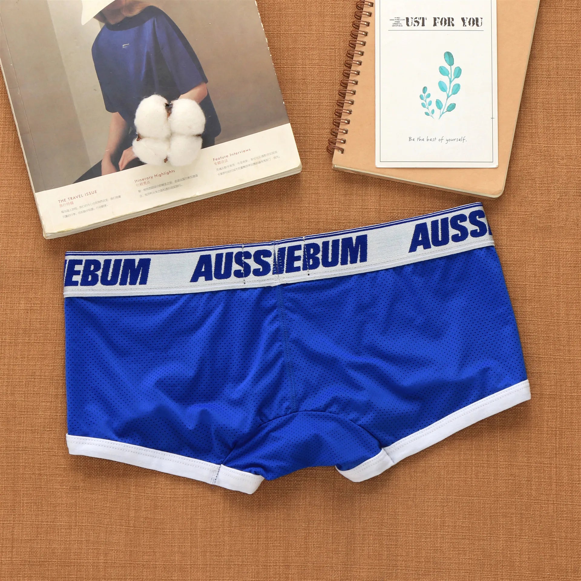 Aussiebum men's boxers Mesh underwear low waist fashion jockstrap comfortable breathable elastic letter youth shorts