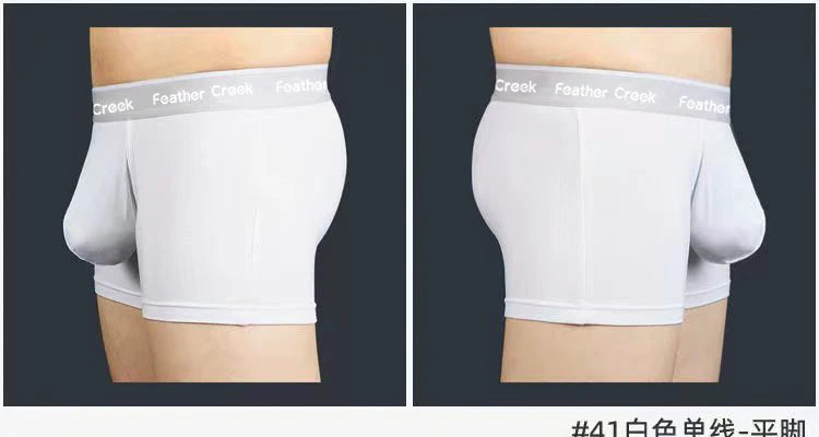 Pouch Men's Briefs - Large Front Pocket U Convex Flat Foot Triangle Sexy Shorts head fork sexy fashion