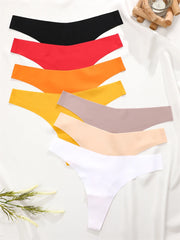 6pcs Ice Silk V-Waist Sport Thongs