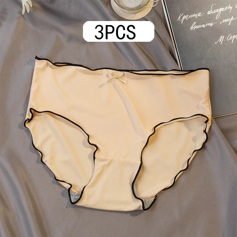3pcs Antibacterial Ice Silk Underwear
