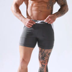 SOLID Men's Surf Board Shorts Boxer Briefs Tethered Swimsuit Beachwear 2025 New