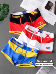 Breathable Cotton Men's Boxer Briefs Colors of national flag male boxer shorts mens underwear comfortable Boyshorts