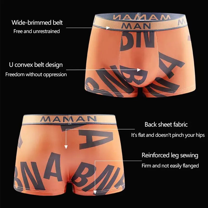 4-Piece Soft Ice Silk Boxers