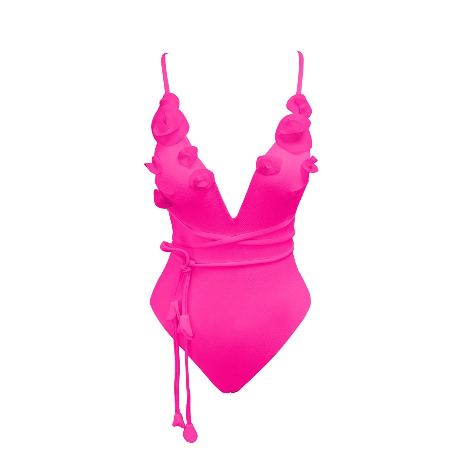 2025 Flower Deep V Neck Swimwear With Cover Up Sexy Woman Swimsuit Off Shoulder Bathingsuit Belt Bikini Summer Suits Beachwear