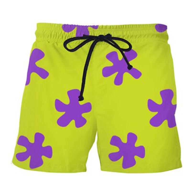 2023 Summer SwimShorts Print Beachwear  Men Swimsuit Surf Board Short Drawstring Trunk Quick Dry Short