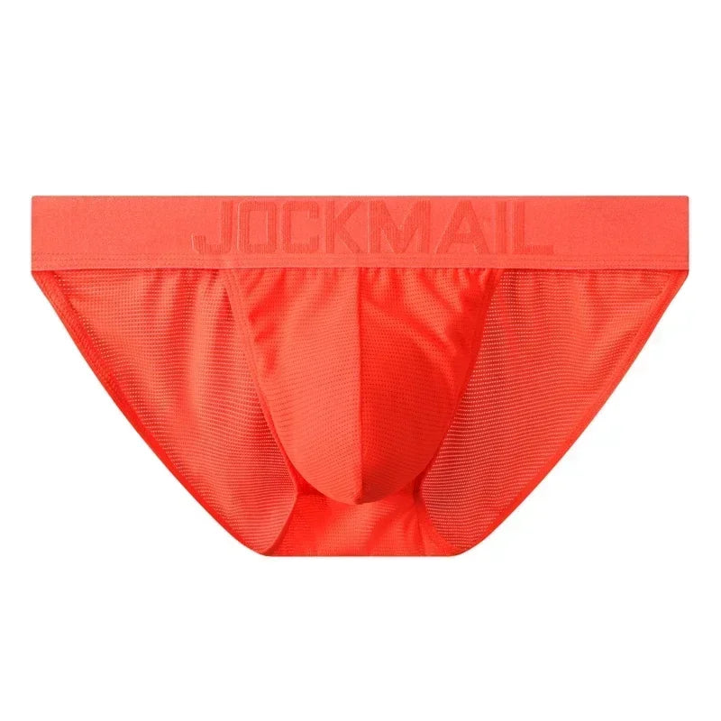 JOCKMAIL Underwear Briefs Underpants Nylon Mesh Quick Dry Men's Briefs Bikini Slip Men's Tanga Briefs Nylon  SPANDEX