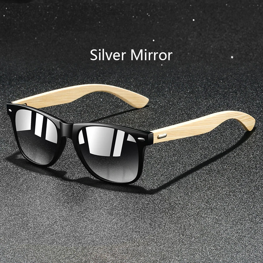 Fashion  Vintage Bamboo Wood Square Sunglasses Men Women Luxury Brand Designer Sun Glasses Wooden Driving Fishing UV400 Eyewear