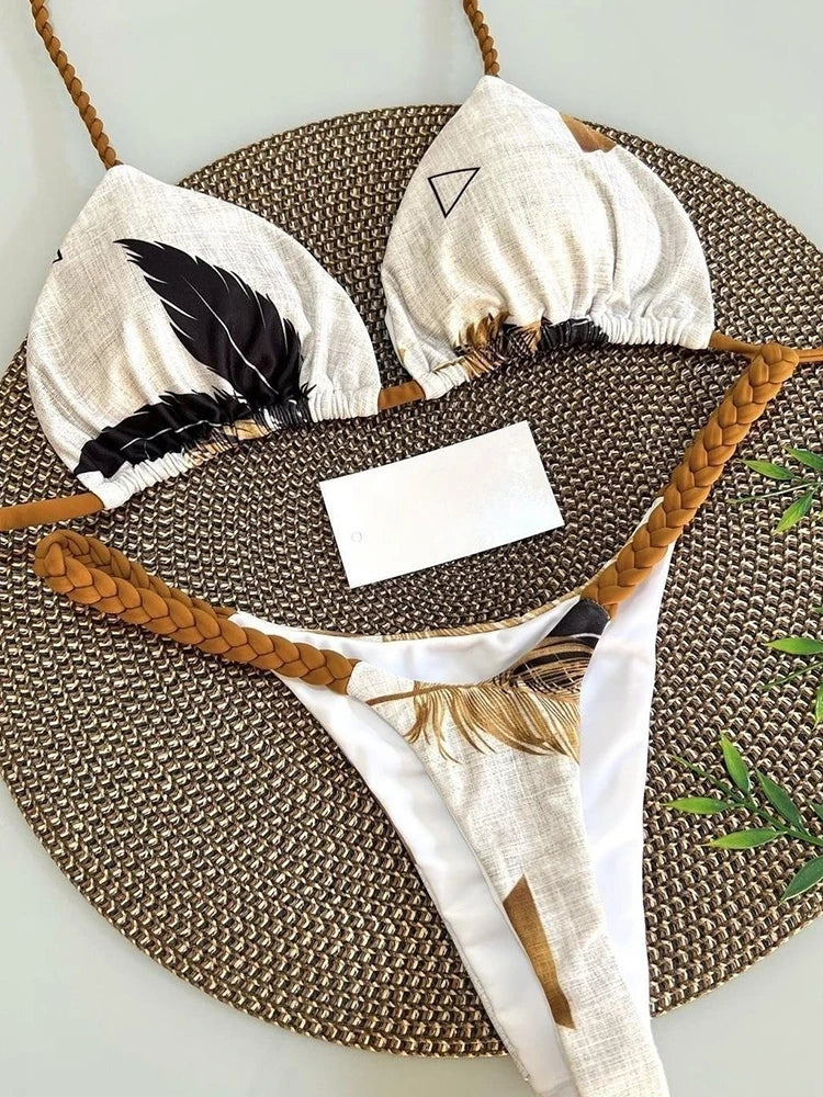Leopard Print Brazilian Bikini Set