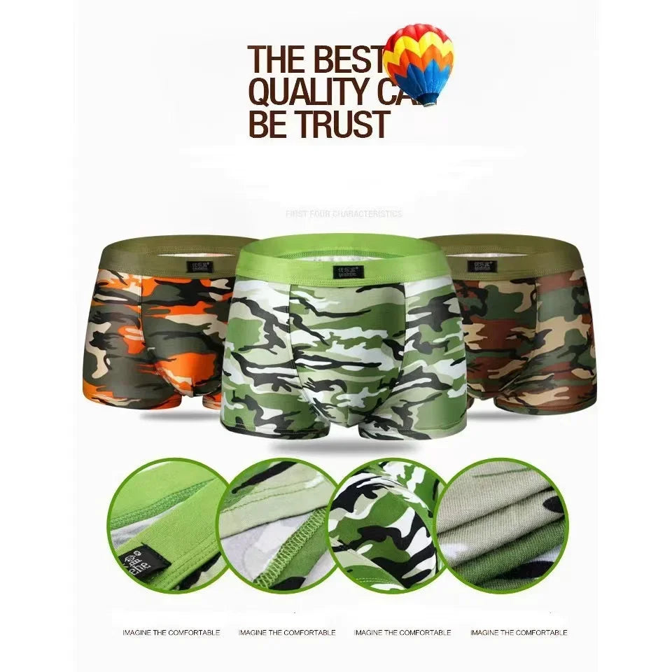 Camouflage Bamboo Color Sexy Boxer High-quality Bamboo Fiber Soft Breathable Antibacterial Men's Boxer Shorts