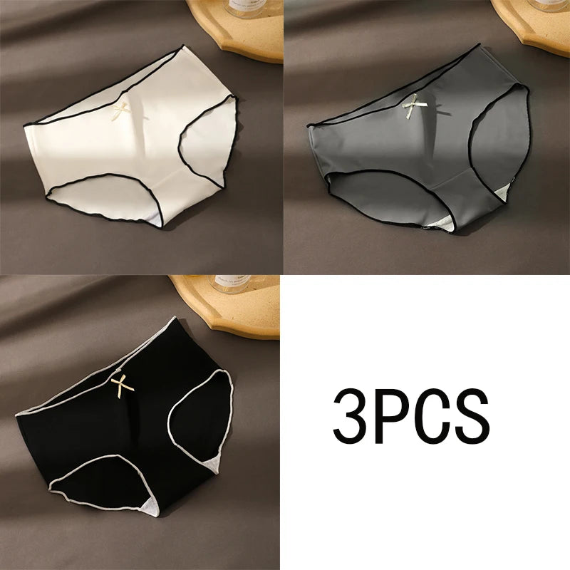 3pcs Antibacterial Ice Silk Underwear