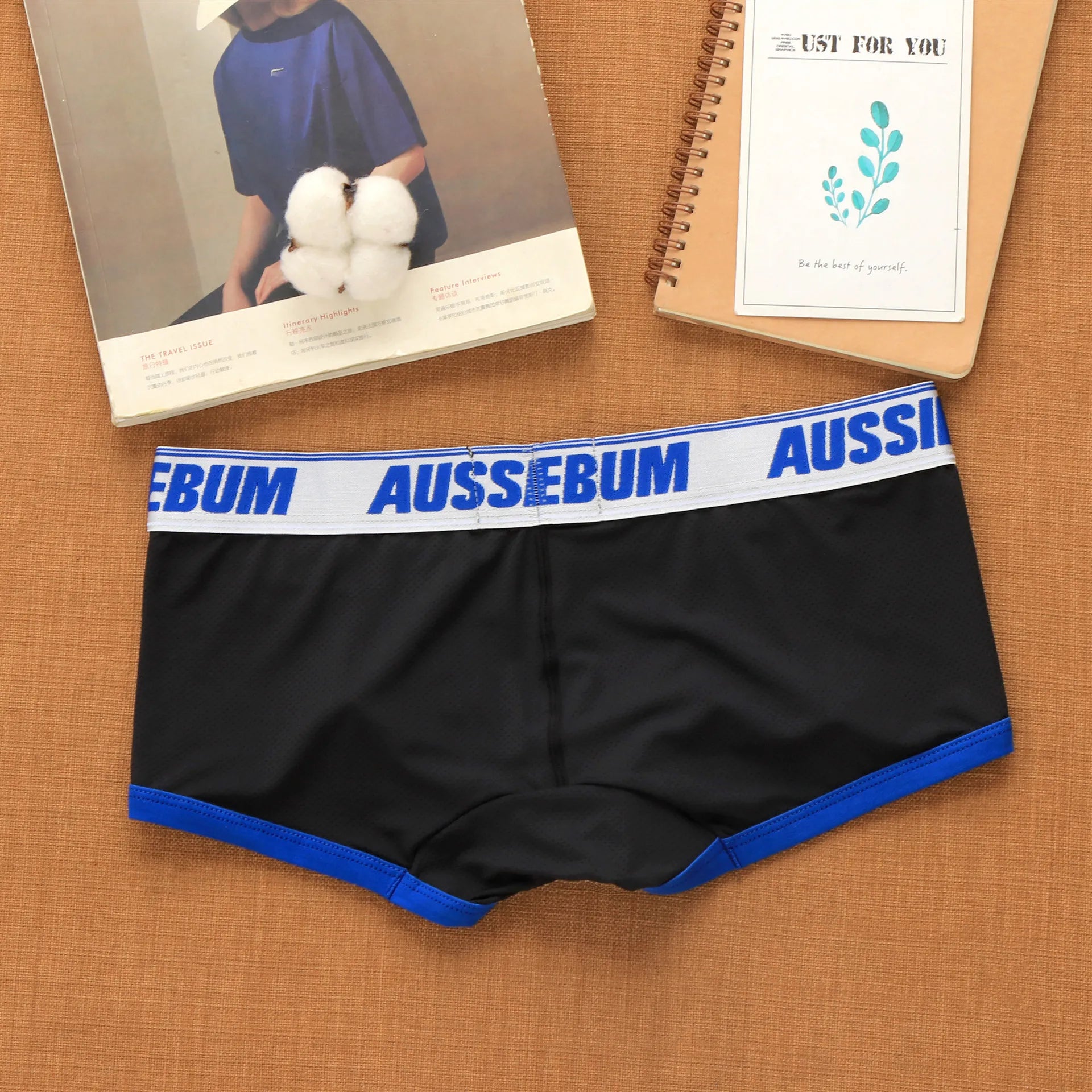 Aussiebum men's boxers Mesh underwear low waist fashion jockstrap comfortable breathable elastic letter youth shorts