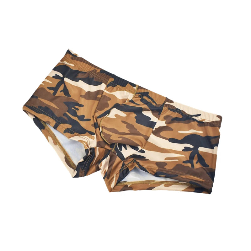 Camouflage Sexy Men Boxershorts Underpants Ice Silk U Pouch Men's Boxers Cuecas Low Waist Hombre Boxers Mens Shorts