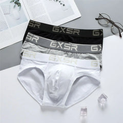 New men's cotton underwear with low waist, breathable and comfortable solid color basic men's briefs