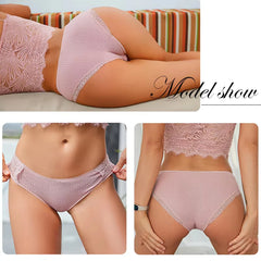 3pcs Cotton Lace Patchwork Panties