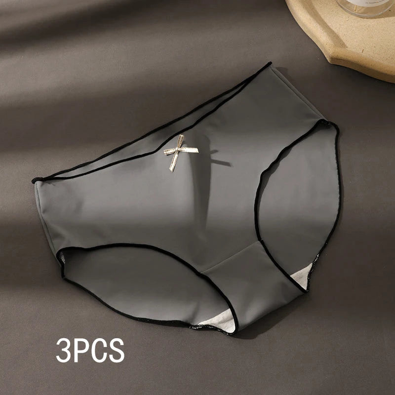 3pcs Antibacterial Ice Silk Underwear
