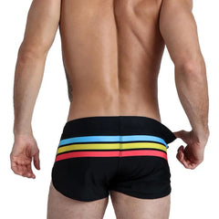 STRIPE Swim Trunks Strip Swimwear Surf Beach Shorts Quick Dry Brief Boxer Bathing Suits Beachwear Boardshort Underwear